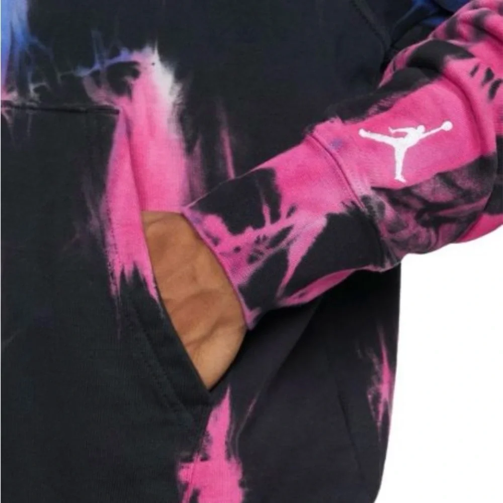 Nike Air Jordan Sport DNA Statement Tie Dye Fleece Hoodie Sweatshirt Size Medium